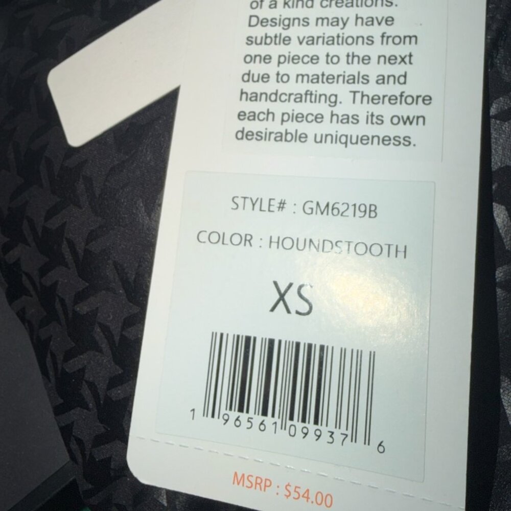 NWT Gottex Peach Skin Collection Black Houndstooth V-Neck Sports Bra XS - $54 - Picture 5 of 5
